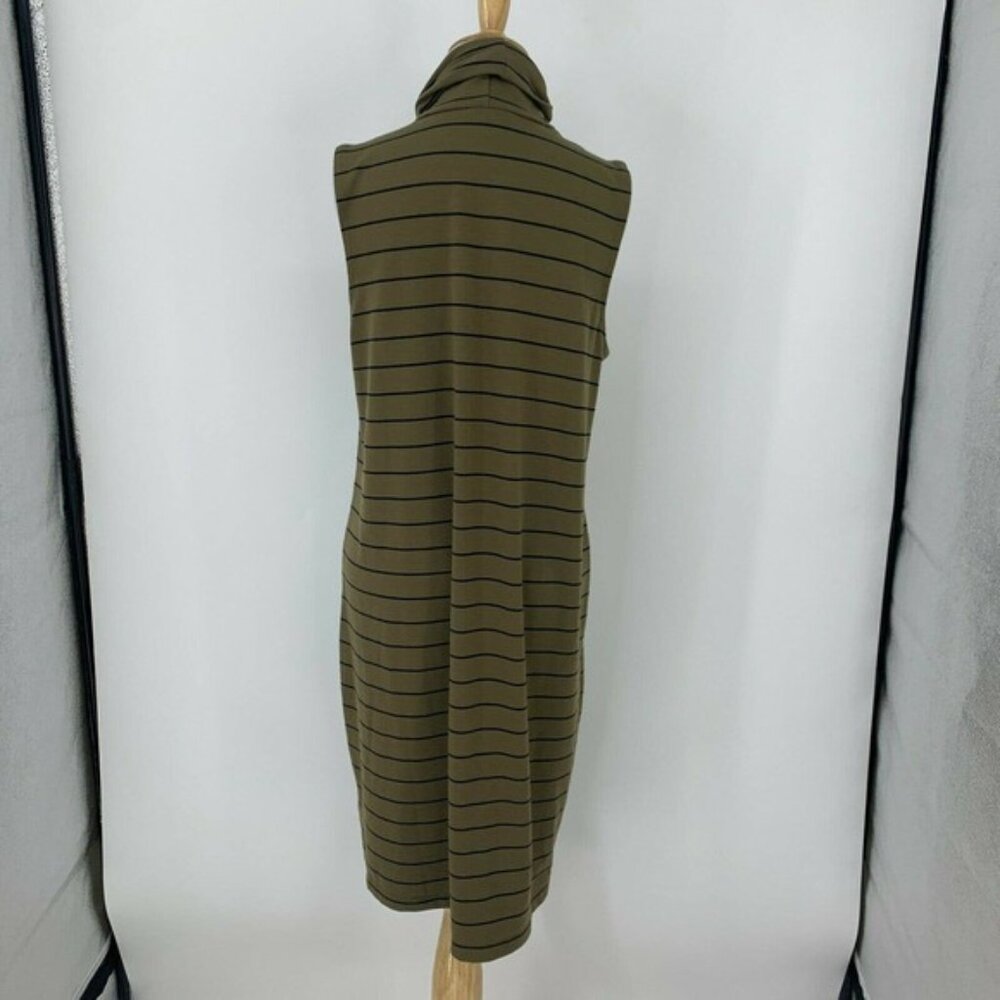Old Navy Turtleneck Shift Dress Women Size M Stripe Sleeveless Knit Knee Length - Picture 5 of 10